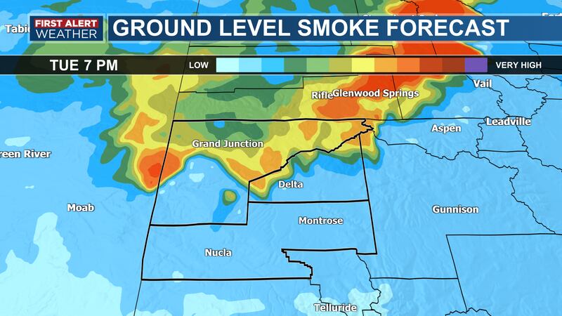 Smoke from wildfires north of us is blowing south. It will increase on Tuesday and Wednesday...