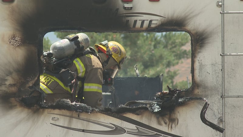 A motor-home was destroyed by a fire Thursday on Orchard Mesa.