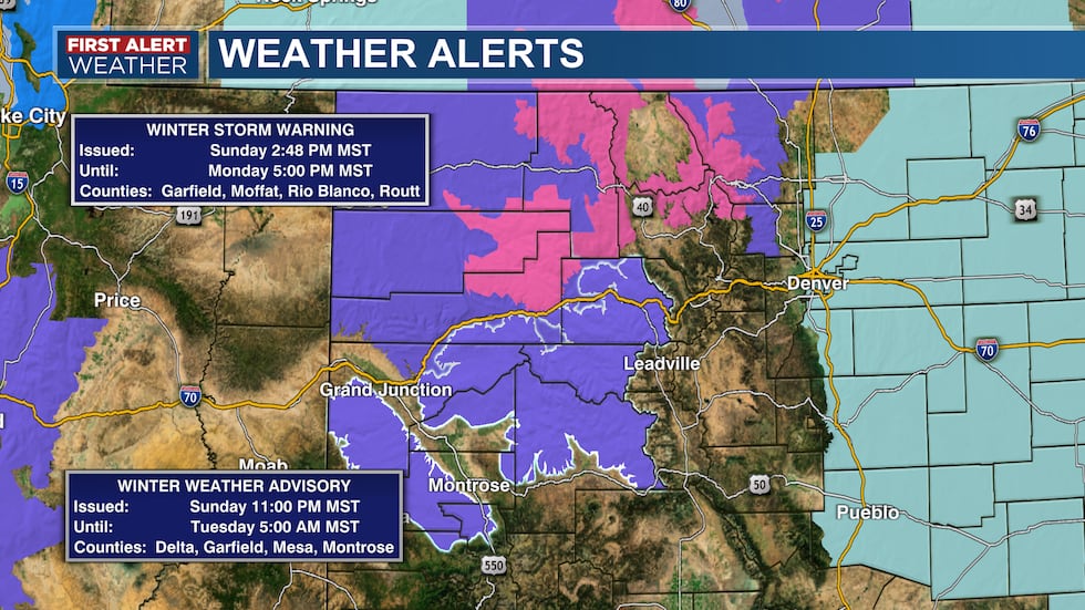 Weather Alerts for Monday