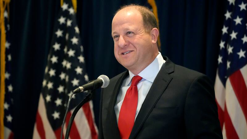 Colorado Gov. Jared Polis at a news conference on Tuesday, Nov. 1, 2022, at the governor's...