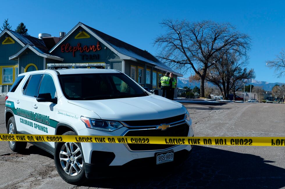 A Colorado Springs community service vehicle is parked near a gay nightclub in Colorado...